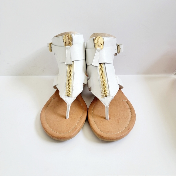 New Guess Gastan Gladiator White Leather Flat Sandals, 7.5M - Picture 2 of 5